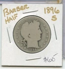 1896-S Silver Barber Half Dollar 50c San Francisco Mint -SS749