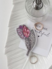 DIY Jewelry Make Beading Kit Pin Tulip Brooch Bead Embroidery Needlepoint