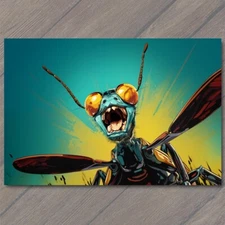 Art Print Insect Bug Smile Happy Retro Pop Art Splash Colors Cute Fun Vibrant