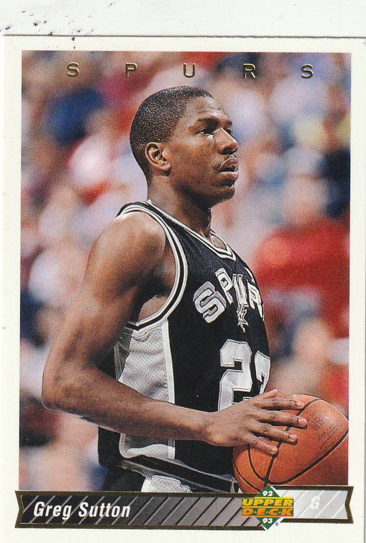 FREE SHIPPING-MINT-1992-93 Upper Deck Greg Sutton #280 SPURS