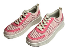 Nicole Miller New York Brita Women's Sneaker Platform Pink Woven Size 8