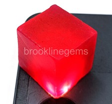 Dyed 156.00 Ct Natural Red Ruby Cube EGL Certified Rough Loose Gemstone 6MGR