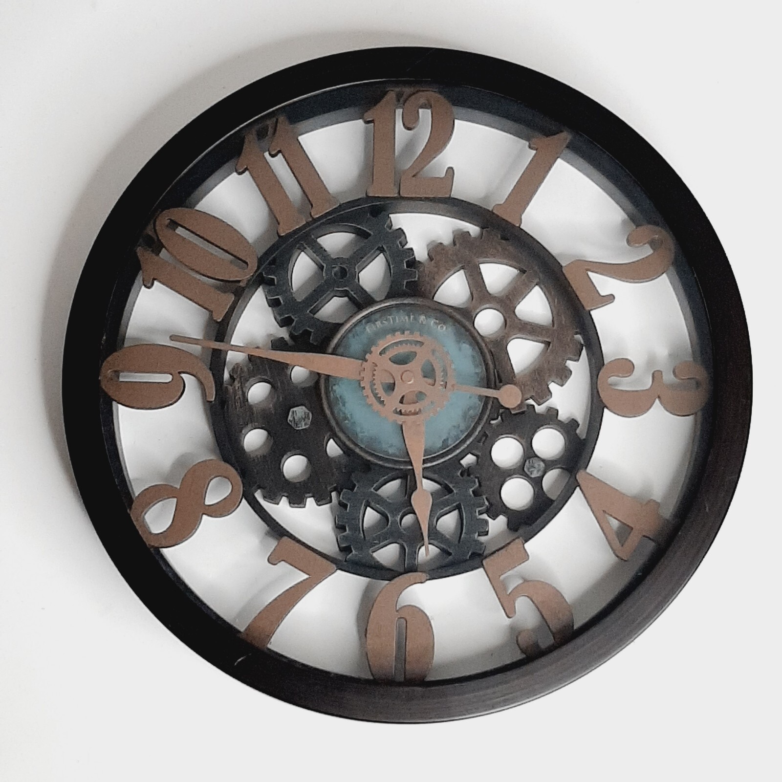 FirsTime & Co. Roman Gear Wall Clock, Oil Rubbed Bronze, 14