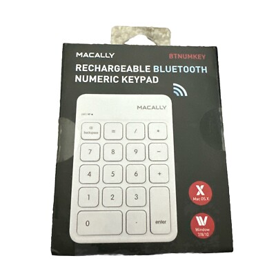 Macally RF Numeric Keypad Wireless, Windows 7,8,10, MacOS X (New Never Opened!)
