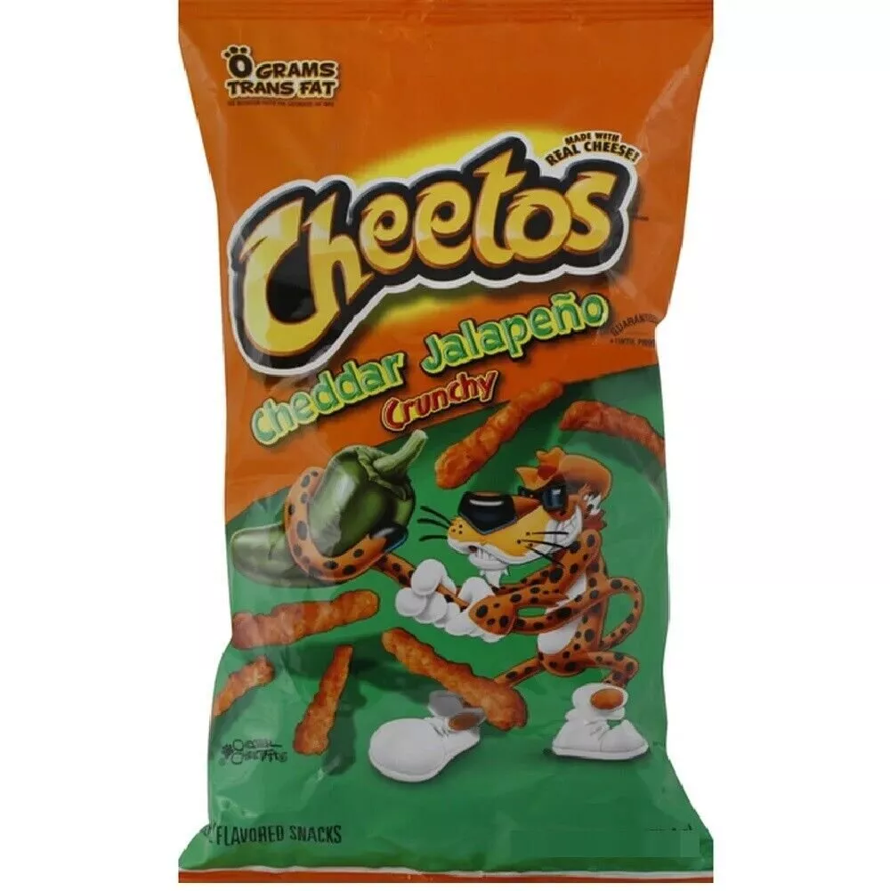 Cheetos Crunchy Cheese Cheddar Jalapeno Flavored Snack Chips, 3.25 oz Bag