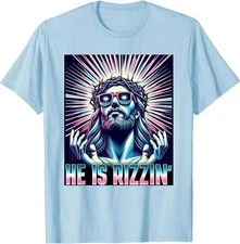 Funny Easter Rizzen Rizzler Jesus Is Rizzin Unisex T-Shirt