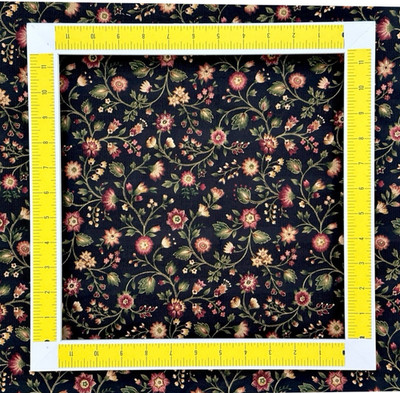 Jacobean Floral Vines on Black Interior Fabric Gold Metallic Green 1+Yd