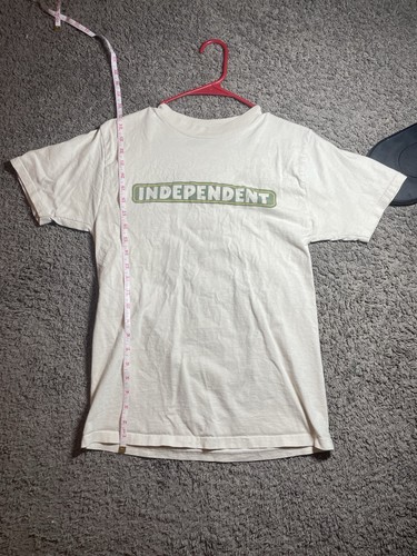 Independent Short Sleeve Skateboarding T-Shirt Beige 100% Cotton Size S