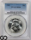 1962 Franklin Half Dollar, PCGS MS-64 ** Blast White!