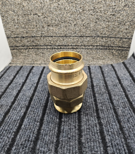 FNW 2" Copper Press x 2" Male NPT Forged Brass Union Fitting 4-1/2" Length