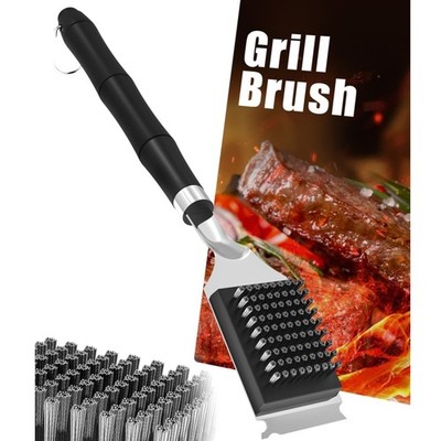Grillbürste Edelstahl Extra Lang 31,5cm für Gas, Holzkohle, Elektrogrill Schaber