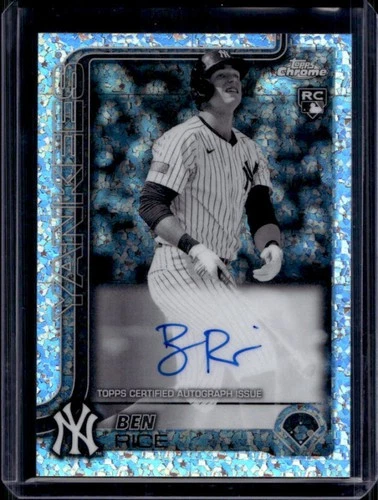 2025 Topps Chrome Ben Rice Rookie Auto RC B&W Mini-Diamond Refractor #RA-BR