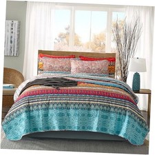 Boho Quilt Set Queen 3 Pieces Soft Microfiber Queen 90"x96" Boho-02