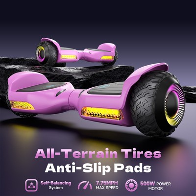 Gyroo 6.5'' Self Balancing Scooter for Kids with Bluetooth-Pink