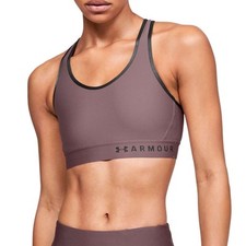 Under Armour Womens Keyhole Ladies Mid Gym Hushed Brown Running Sports Bra XS