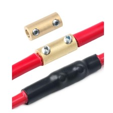 10pc 6 AWG 80A Red Copper Splice Wire Connectors with 10 Heat Shrink Tubes