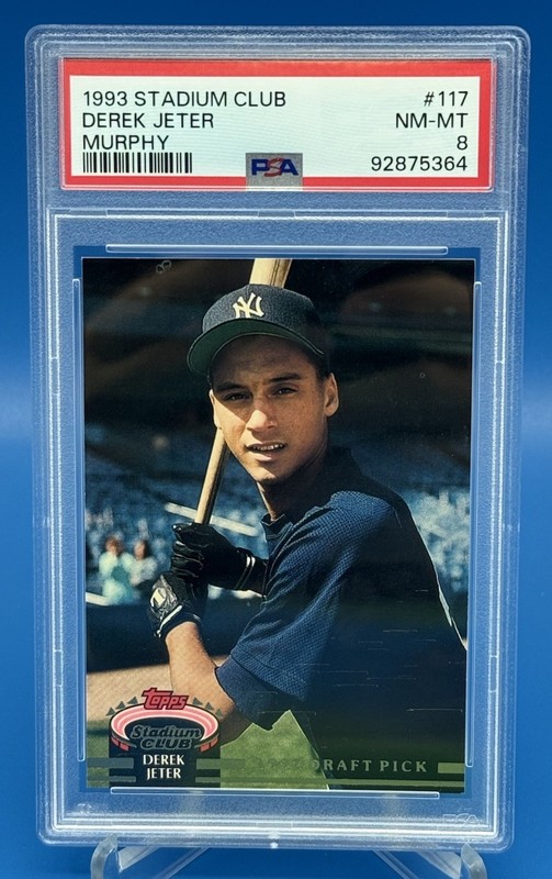 1993 Stadium Club Murphy #117 DEREK JETER RC Rookie PSA 8 New York Yankees HOF