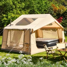 97 SFT Inflatable Camping Tent with Clear Skylight 300D Oxford Waterproof