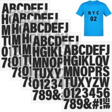 5 Sheets Black Iron on Letters and Numbers for Jersey, 2 Inch Iron on Vinyl Lett