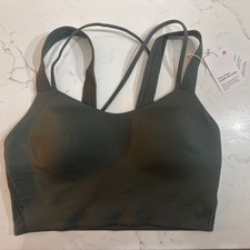 Lululemon Like a Cloud Longline Bra , D/DD Cup Palm Deco Green. NWT.