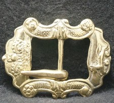 XF11184 VINTAGE 1970s ABSTRACT ARTWORK TONGUE-TYPE UNISEX FASHION BELT BUCKLE