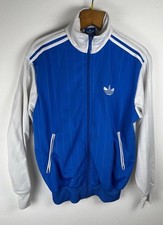 Adidas Felpa Uomo Blu Bianco Taglia S Giacca Sportiva Streetwear Retrò