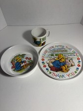 Vtg 1981 Paddington Bear COMPLETE CHILDREN S MELAMINE DISH SET Silite Eden Toys