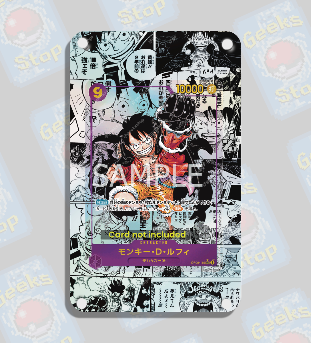 one piece card display case Acrylic for PRB-01  Luna Fabrication cards with exclusive designs Luffy OP09 Manga | Extended