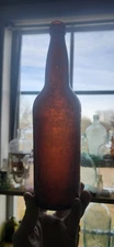 ⭐️Big Beautiful Brown Applied Blob Top Circa 1880s Beer Bottle⭐️