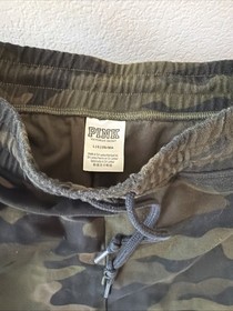 Victoria's Secret PINK Women Pants Large Green Camouflage Sweatpants