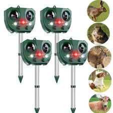 4PACK Solar Ultrasonic Animal Repellent Dog Skunk Deer Raccoon for Garden Yard