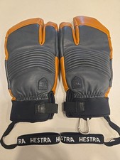 Hestra Freeride Czone 3 Finger Size 11 Used Skiing Snowboarding Winter Gray Cork