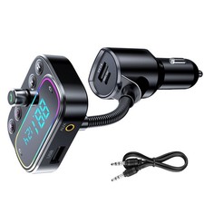 بلوتوث 5.0 سيارة لاسلكي FM Transmitter محول 2x USB + Type-C AUX Hands-Free
