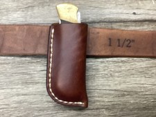Leather Folding Pocket Knife Sheath Buck 112 Size  Sheath Only 