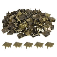 80Pcs Square Pyramid Rivets, 12mm Four-Jaw Studs Spikes Bronze