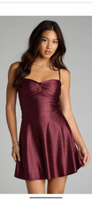 Twinkle Season Glitter Satin Skater Dress, Wine