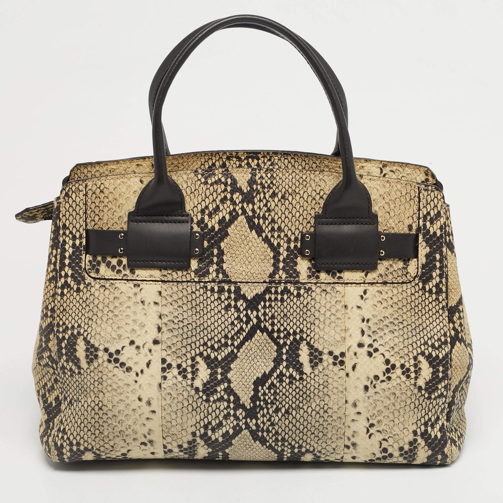 Furla CreamBlack Python Embossed Leather Lucky To… - image 4