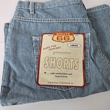 NWT VINTAGE 80S ROUTE 66 Women's STRIPPED Shorts HIGH WAISTED JORTS SIZE 15/16