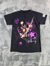 KISS Paul Stanley T-Shirt Small Black Purple Graphic Tee Signature Star Sleeve L