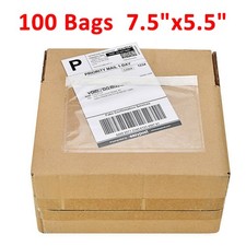 7.5x5.5 Clear Top Loading Adhesive Packing List Pouches Shipping Label Envelopes