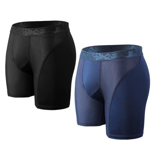 2PCS Men Boxer Underwear Seamless Tagless Shorts Breathable Compression Briefs - Picture 13 of 21