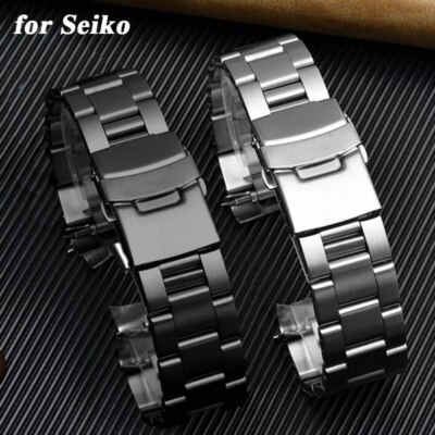 22 23 24mm Stainless Steel Watch Band Strap For Seiko SKX007/009 316L Bracelet