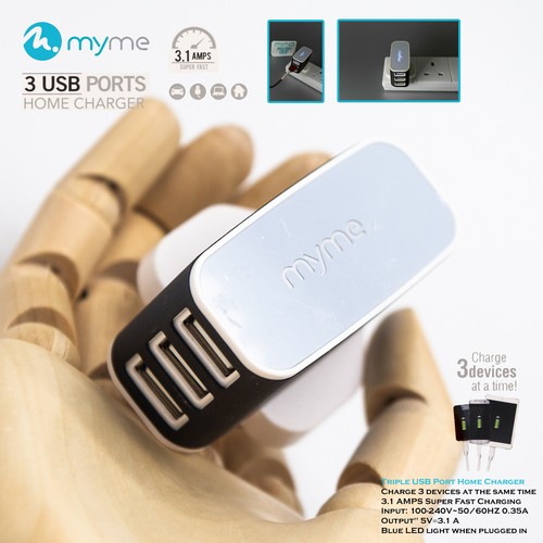 Home Charger Mains USB 3 Pin UK Wall Plug Adapter Charging for Phones Dif Models - Picture 57 of 172