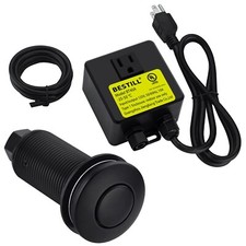 BESTILL Sink Top Garbage Disposal Air Switch Kit, Matte Black Long Push Butt...