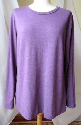 TIME AND TRU T-SHIRT LONG SLEEVE PURPLE SOFT PULLOVER TOP 3XG 22