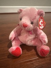 TY Beanie Baby - ROMANCE the Valentines Day Bear 7"...NEW with Mint Tags