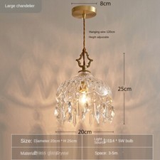 Antique Vintage Brass & Crystal French Chandelier Lighting Ceiling Lamp Light UK