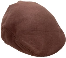 MAKINS S Brown Ivy Driver Small 55cm 6 7/8 100% Linen NYC USA Handmade Flat Cap