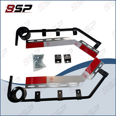 Pair Angle Down Bar Type Truck Mud Flap Hangers Complete Kit for Trailers 3 Coil