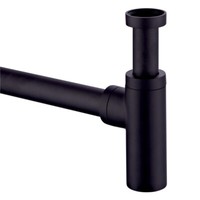 Siphon Rund Schwarz Matt Ablauf Garnitur Waschbecken Abfluss RöHren Sifon Modern
